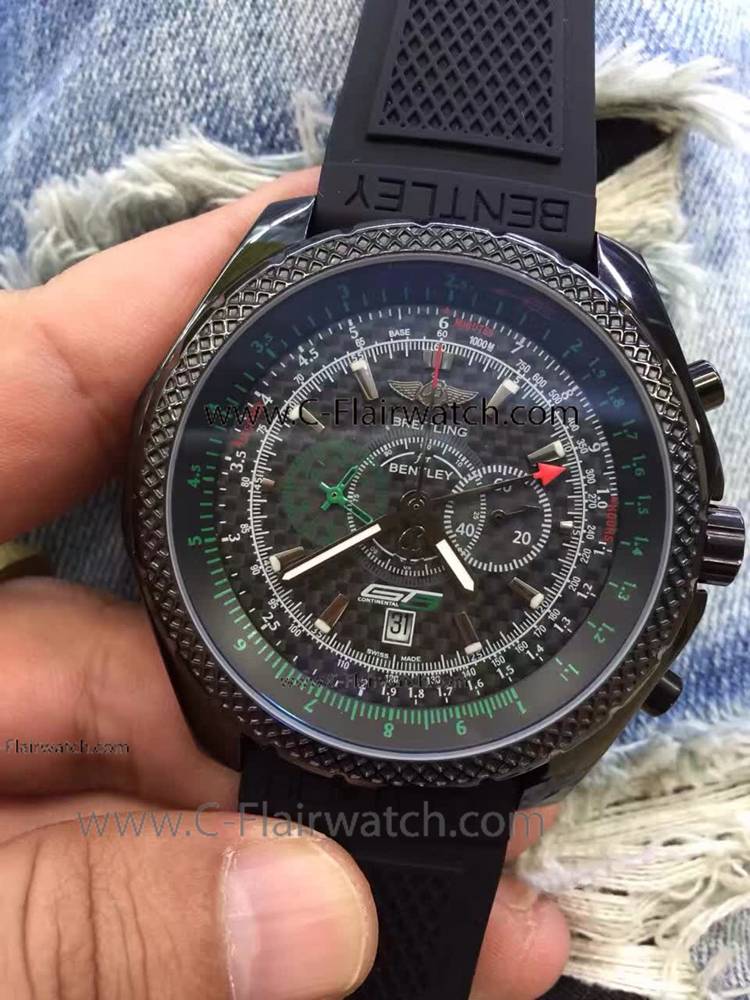 Breitling Bentley Gt3 Replica Watch: Black Case Green Markers